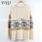 Women Jacquard Geometric Pattern holiday sweater christmas ladies sweater wholesaler