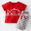 Wholesale 100% cotton summer children clothing set for 2-7 Y boy