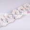 Flowers Lace Crown With Pearls Rhinestones Bridal Hair Accessories