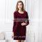 Women Party Dresses Synthetic Leather Suede Long Sleeve Sexy Club Winter Dress Bodycon Bandage Dress SD55