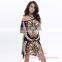 Euramerican Stylish Batwing Sleeve Totem Long Dress