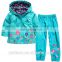 Multi Candy Color Girls Waterproof Kids Custom Raincoat High Quality Outwear Suit Children Rain Coat&Jacket Set