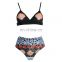 Retro hollow bikini monokini swimsuit Up bathing suit bra