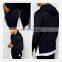 China Wholesale Men's Clothing Custom Streetwear Side Zipper Cheap Black Hoodies Sweatshirt