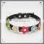 2016 Fashions PU pet dog collar with flowers , pet outdoor collar , pet collar for samll animal