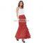 Belle Poque Women Vintage Retro Victorian Style Ruffled Jacquard Fishtail Mermaid Long Red Maxi Skirt BP000204-2