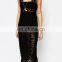 2015 manufacturer Customized plus size women sleeveless Sexy Stretch Crochet Midi Beach Dress