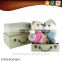 Decorative pure color Kraft Paper Cardboard antique metal handles Suitcase storage box