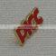Plate gold metal hard enamel company name badge, PICC letter lapel pin
