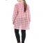 Long Sleeve Button Down Long Casual Plaid Long Shirt