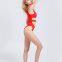 Women Bikinis Plain Color One-piece Girls Summer Swimwear