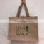 promotional Custom printing Eco nature heavy duty large grocery jute burlap tote bag