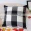 Black and White Buffalo Checkers Plaid Cotton Linen Throw Pillow Covers