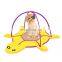 Creative turtle shape foldable pet cat toy with stretchable bell and sisal pad for cat