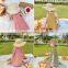 X1045/Hot selling casual kids girls pleated plaid summer newest design fahion skirt suspenders