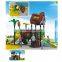 Outdoor plastic games set play set playground equipment tree house theme slide for kids JMQ-G036A