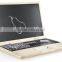 Custom engraved logo wooden laptop writing, wood blackboard laptop toy