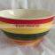 Rainbow Color Band Stoneware Handpainted Dinner Plate