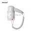 Honeyson hotel bathroom silent mounted hair dryer with holder stand