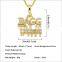 Custom Name B ubble Letter Chain Pendant Necklace Men's Zircon Hiphop Jeweelry With Rope Chain Rope Chain 18k Gold