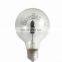 New LED Flame Bulb Candle Wick Happy Birthday Design G80 3W E26 E27 Clear Glass Shell Indoor Decorative Table Light