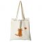 Cute Cat Tote Bag Cotton Simple Canvas Travel Shopping Shoulder Bag