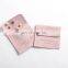PandaSew 8x8cm Pink Luxury Suede Microfiber Snap Button Flap Small Jewelry Pouch Bags