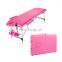 Pink Foldable massage lash bed wide pour massage therapy tables and equipment pregnancy wide facial bed thai Aluminum