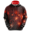 Red Fashion Hoodie with Bright Light spot  and Line Pattern