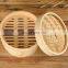 Eco-friendly Natural Round Shape Bamboo Dumpling Basket Chinese Mini Bambu Basket Cooker Dim Sum Sweetcorn Steamer