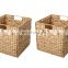Rectangular Water Hyacinth Basket with Lining Large Hand woven Baskets for Cube Storage Wicker Storage Baskets