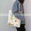 Big Large Red Pink Fashion Women's Bucket Bolsas Designer Canvas Tote Beach Bag with Zipper for Women