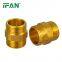 IFAN Brass Thread Plumbing Fittings FF Tee Elbow Socket Copper Equal Water Pipe Connector Brass Pipe Fitting