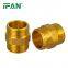 IFAN Brass Thread Plumbing Fittings FF Tee Elbow Socket Copper Equal Water Pipe Connector Brass Pipe Fitting