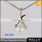 wholesale 925 sterling silver pendants fashion simple design pearl necklace silver necklace