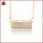 Silver Crystal Drusy Long Boho Necklace Druzy Bar Necklace in Gold