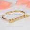 Polished Jewelry bracelet titanium steel silver gold filled Horse's hoof bangles for women