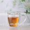 clear handmade borosilicate double wall coffee glass cup