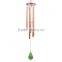 MX060043 wholesale wind chime with tiffany style stained glass bird and flower craft decoration top and metal wind chime pipe