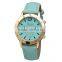 GENEVA Brand Women Watch Leather Strap Fashion Ladies Quartz Watch