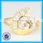 Cheap price peacock design ring fashion crystal gold peacock ring