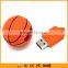 Orange Cartoon Basketball Design 4GB PVC USB Flash Drive