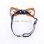 wholesale gift set handmade mens wooden/wood bow tie with denim fabric