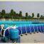 commercial grade rectangular metal frame swimming pool with inflatable water slides, inflatable deep swimming pool