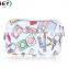 2016 New Arrival White Color Nylon Fashion Printed Toiletry Bag