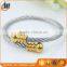 Stainless steel elastic flexible cable cuff bangle fashion colorful twine bangle