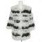 Raccoon knitted fur coat white raccoon fur coat KZ14116