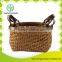 Handmade basket with leather handles