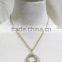 Newest Goldtone Circles w/ Pattern Wave Pendant Necklace Simple Chain Necklace 2016 Fashion Style Wholesale