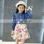 2016 cotton custom new pattern summer girl dress hot sale kids latest fashion Denim Skirt